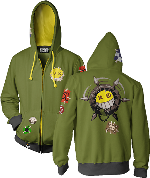 Overwatch Ultimate Junkrat Zip-up Hoodie & Free Overwatch - Junkrat Hoodie (490x580), Png Download