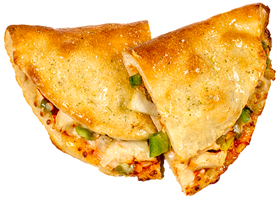 Buffalo Chicken Flip Calzone At Johnny's Pizza House - Cheese (401x382), Png Download