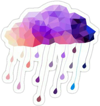 Lluvia Nubes Morado Colores Stiker Pegatina Tumblr - Cloud Sticker (375x360), Png Download