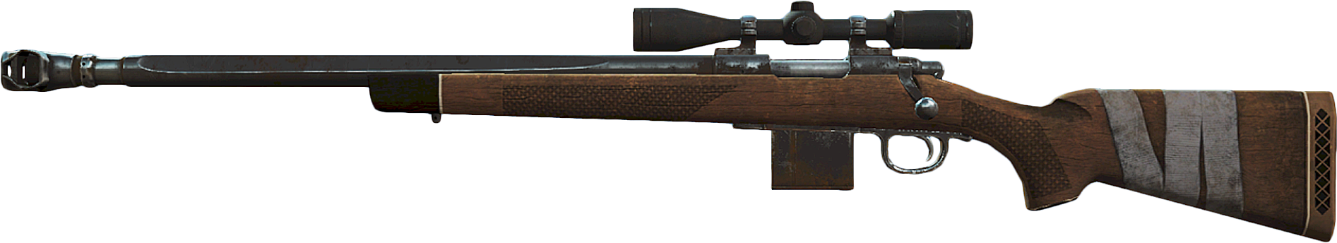 Fo4 Compensated Hunting Sniper Rifle - Hunting Rifle Png (1920x671), Png Download