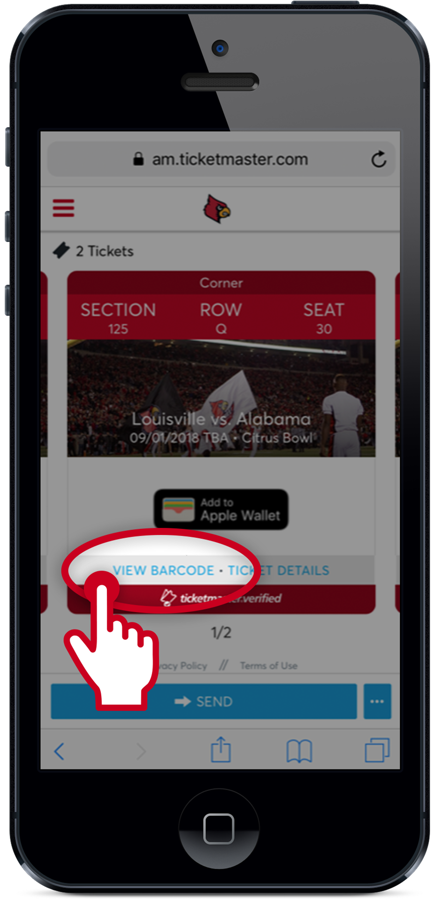 Swipe Right To View All Of Your Tickets For The Event - Parking (1102x2000), Png Download