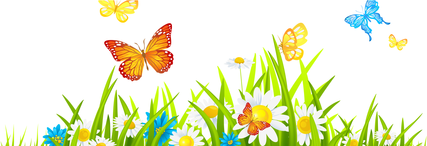 Flowers Clipart Flower Sad Face Frog Clipart - Garden Clip Art (1500x500), Png Download