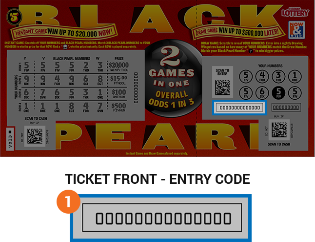 The Barcode Number On The Back Side Of The Draw Game - Black Pearl Winning Ticket (646x495), Png Download