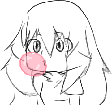 Bubble Gum Drawing At Getdrawings - Draw Blowing Bubble Gum (450x340), Png Download