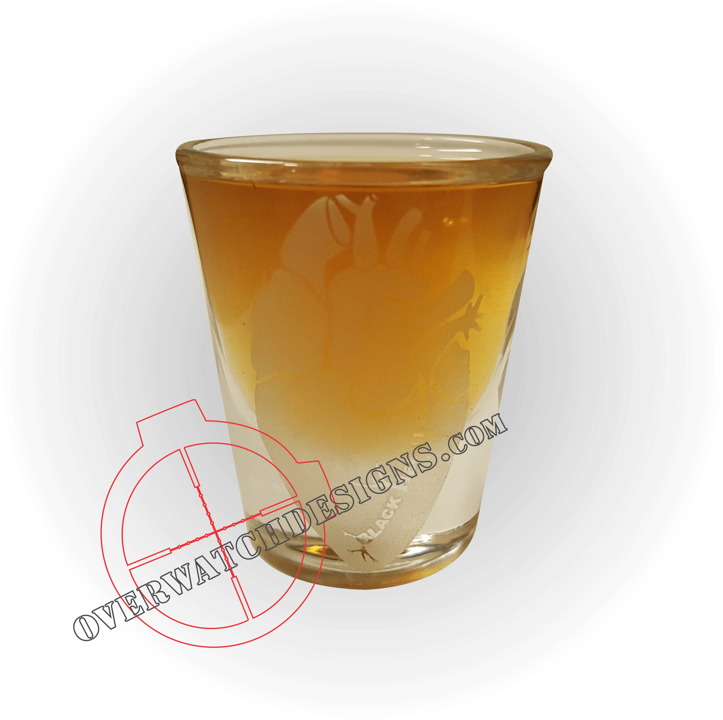 Black Hearted Shot Glass - Shot Glass (2409x2396), Png Download