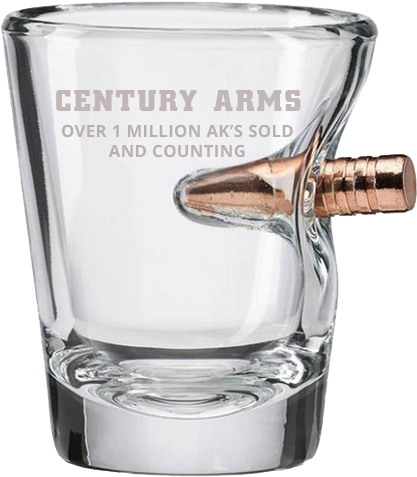 Benshot Shot Glass With Bullet - Handmade (447x504), Png Download