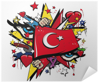 Turkey Flag Graffiti Ottoman Empire Pop Art Illustration - China Flag Graffiti (400x400), Png Download