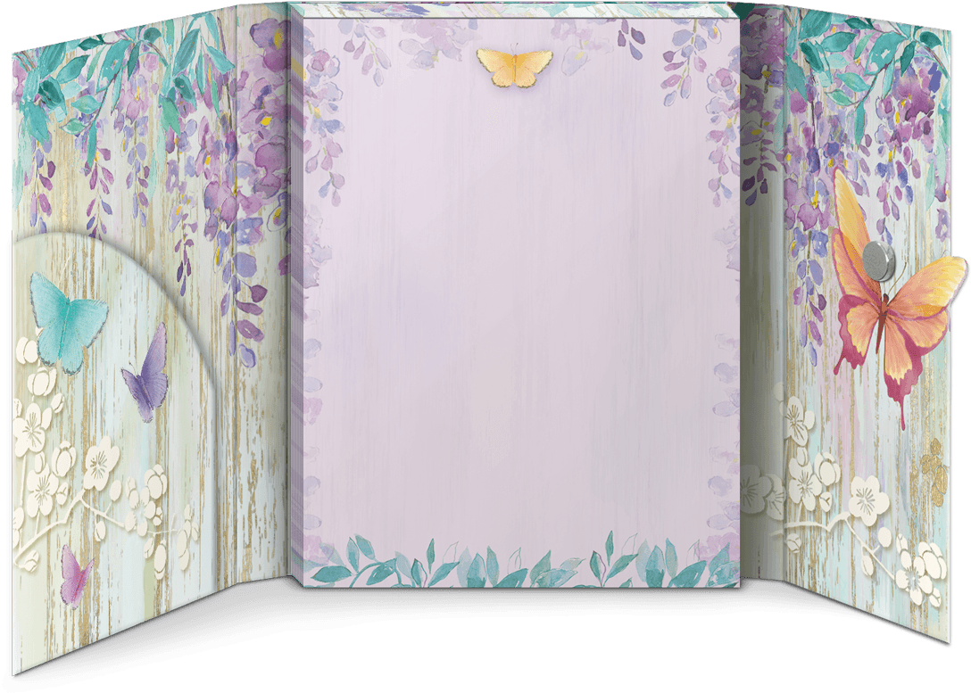 Butterfly Wisteria Portfolio Pocket Note Pad - Handbag (1200x1200), Png Download