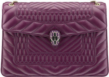Flap Cover Bag Serpenti Forever In Wisteria Jade Nappa - Bvlgari Serpenti Forever Leather Shoulder Bag (505x394), Png Download