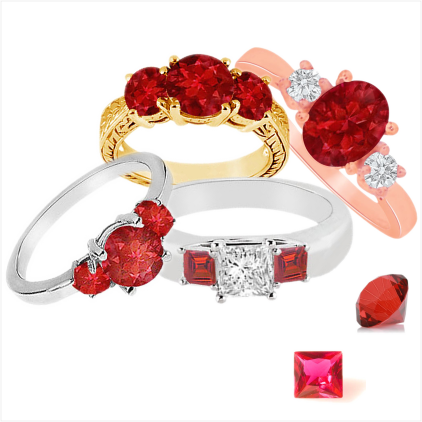Ruby Three Stone Ring - Fine Jewelry Vault Ubunr83133p148x6czs Sapphire & (422x422), Png Download