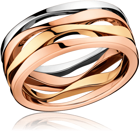 Ring 18k Yellow, White & Red Gold R50bna05001xx - Anillo Omega (800x1100), Png Download