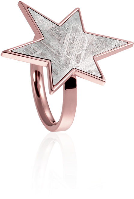 Meteorite Star Ring In Red Gold - Body Jewelry (1000x1000), Png Download