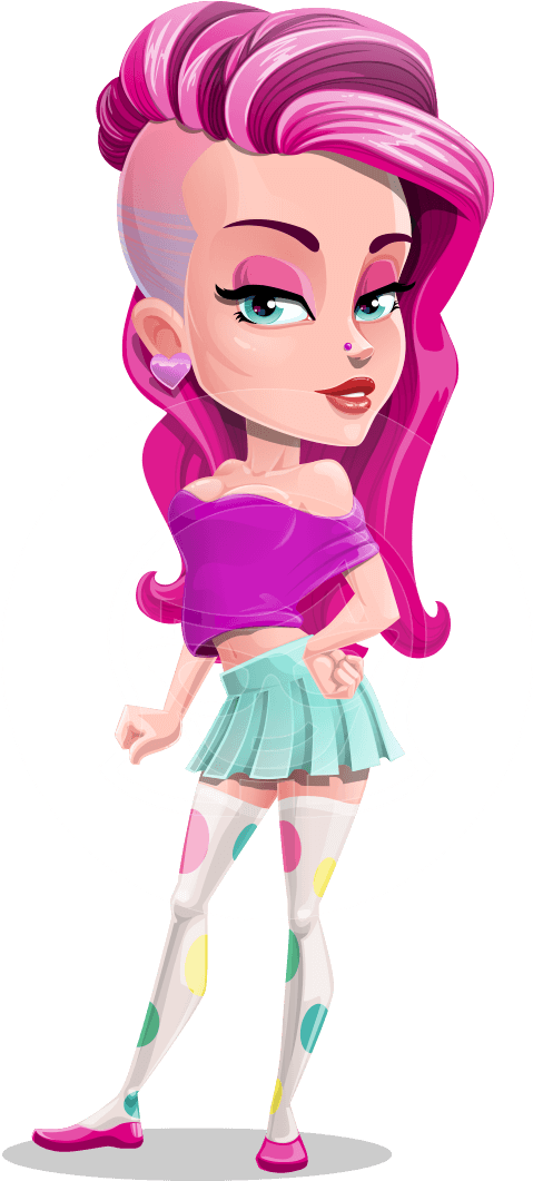 Magenta Stockings The Sexy Rebel - Rebel Cartoon (957x1060), Png Download