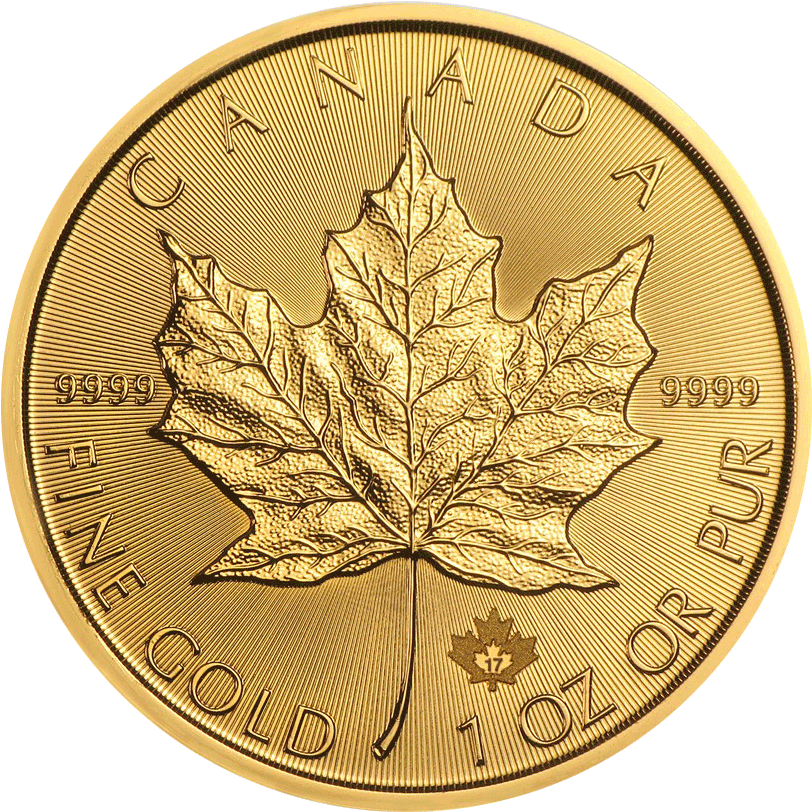 1 Oz 2018 Canadian Maple Leaf - Gold Canadian Maple Leaf Coin Png (410x410), Png Download