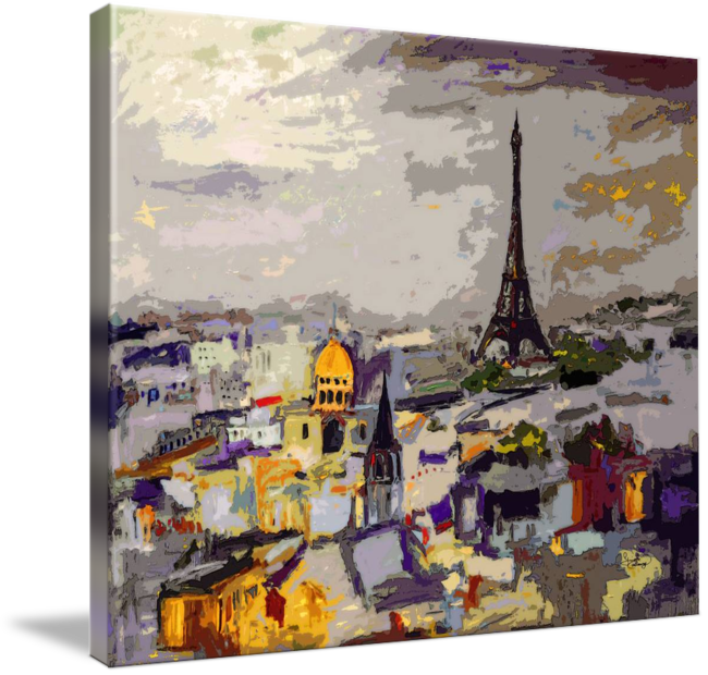 "abstract Paris Memories" By Ginette Callaway, Lovejoy - Gallery-wrapped Canvas Art Print 14 X 11 Entitled Abstract (650x620), Png Download