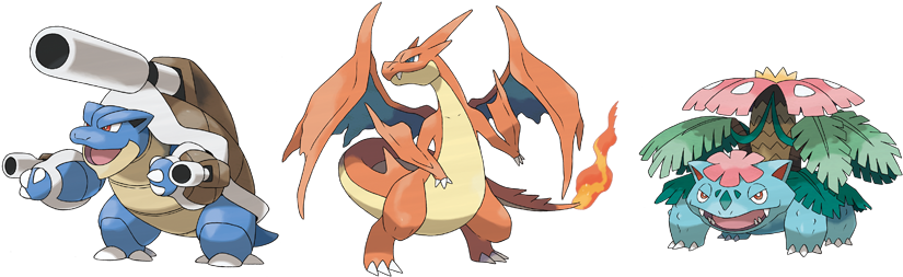 The New Expansion Includes A Total Of 12 New Pokemon-ex, - Venusaur Blastoise Charizard Mega Evolution (850x267), Png Download