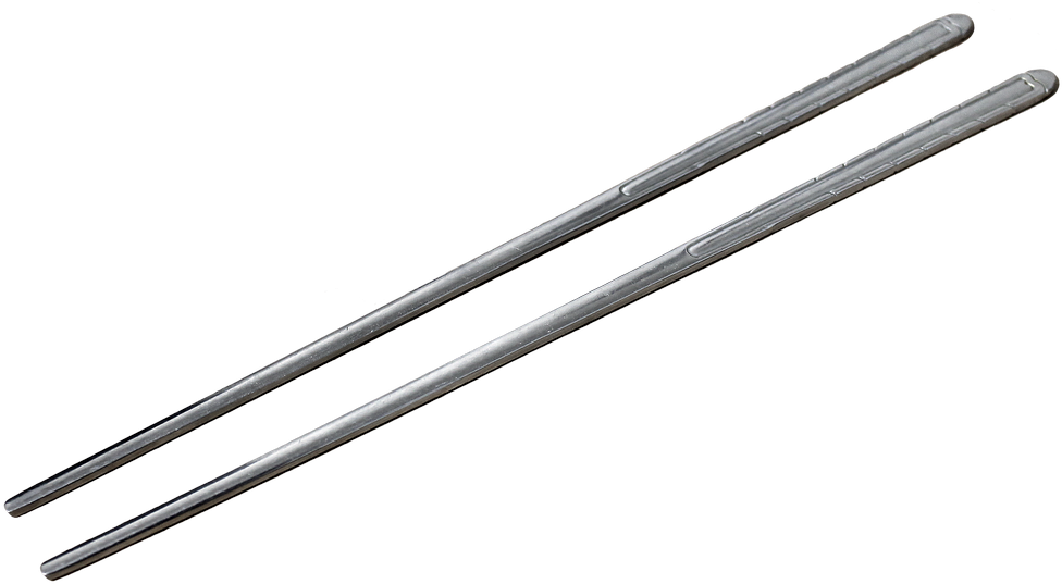 Korean Metal Chopsticks - Black Chopsticks Png (1132x660), Png Download