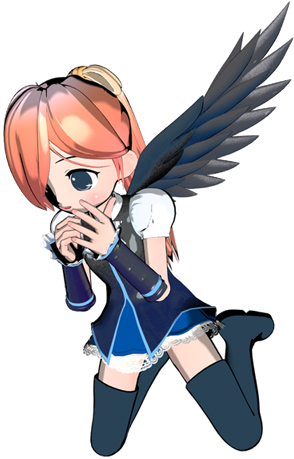 3d Anime Dolls Pngs - 卡通 女孩 (400x465), Png Download