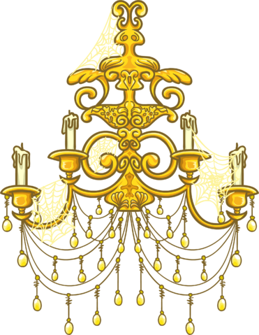 Gold Chandelier Sprite 003 - Gold Chandelier Clipart Png (371x479), Png Download