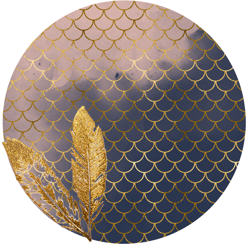 Gold Golden Pattern Template Round Feather - Circle (1024x1024), Png Download