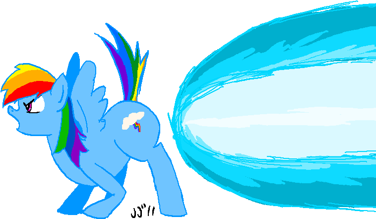 Edit, Fart, Hyper Beam, Rainbow Dash, Safe, Solo - Cartoon (782x444), Png Download