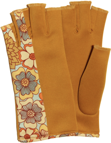 Gold Fingerless Gloves With Flower Pattern - Flowers By Forget Me Not - Customized Wallpaper Patterns (530x530), Png Download