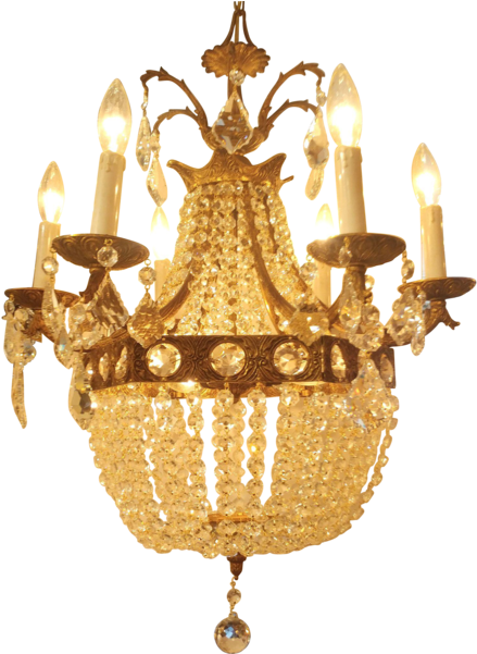 1930's Portuguese Bronze Chandelier - Chandelier (480x480), Png Download