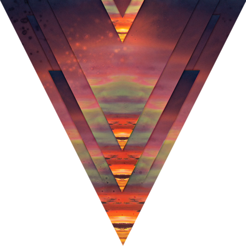 Triangle Landscape Sunset Colorful Triangle Design, - Imagens Psicodélicas Em Png (500x500), Png Download