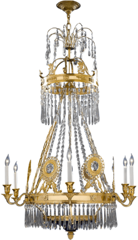 Cut Glass Chandeliers - Chandelier (500x500), Png Download