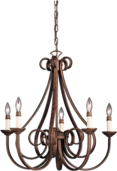 Tentwares - Kichler 2021 - Dover 5 Light Chandelier - Tannery Bronze (900x675), Png Download