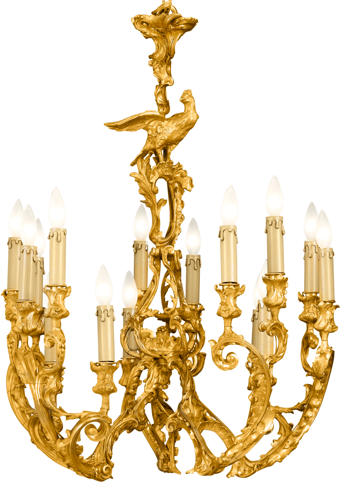 Rococo Revival Bronze Chandelier - Chandelier (1750x1750), Png Download