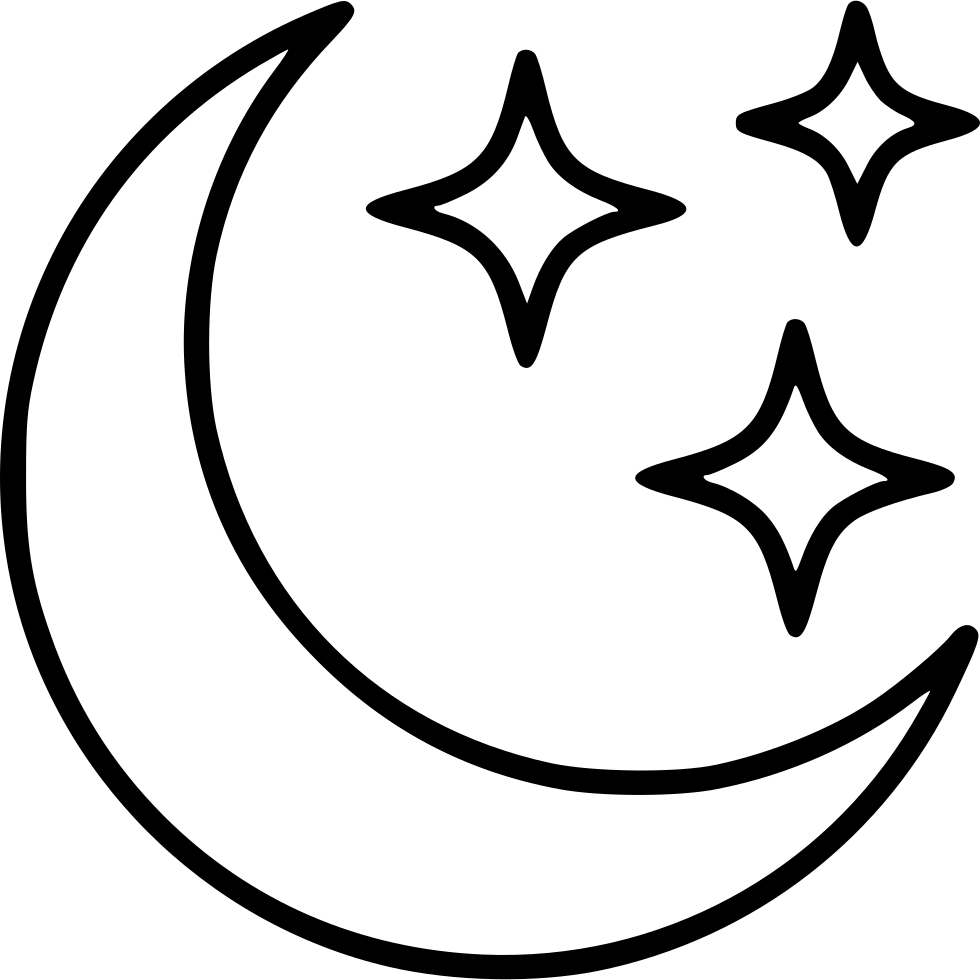 Moon Stars Comments - Moon Stars Icon White Png (980x980), Png Download