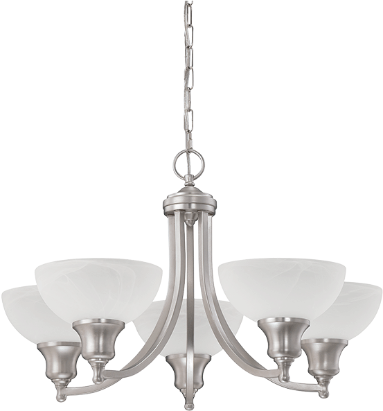 F5455-53 - Radionic Hi Tech Inspire 5-light Shaded Chandelier (640x640), Png Download