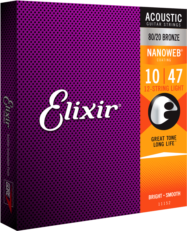 Elixir 12 String 80/20 Light Acoustic Strings 11152 - Elixir Phosphor Bronze Light Strings (800x800), Png Download
