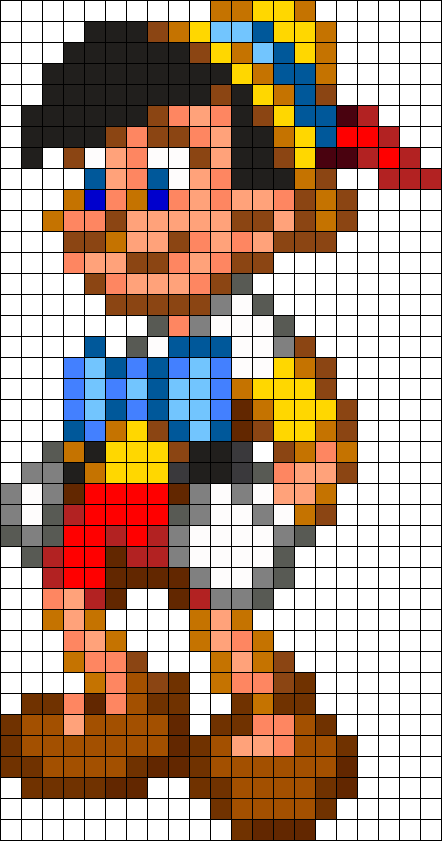 Pinocchio Perler Bead Pattern / Bead Sprite - Disney Perler Bead Patterns (442x841), Png Download