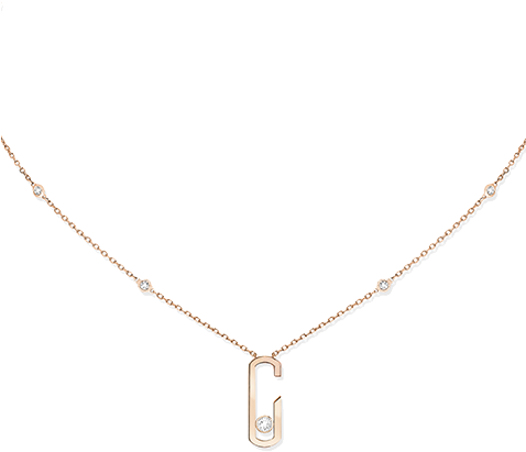 Move Addiction Necklace In Pink Gold Messika By Gigi - Collier Move (477x772), Png Download