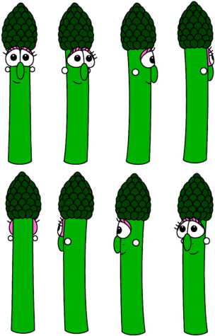 Lovey Asparagus - Veggie Tales Asparagus Dad (327x480), Png Download