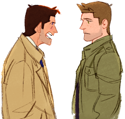 Dean Winchester Castiel Spn Fanart Spnfanart - Castiel (500x401), Png Download