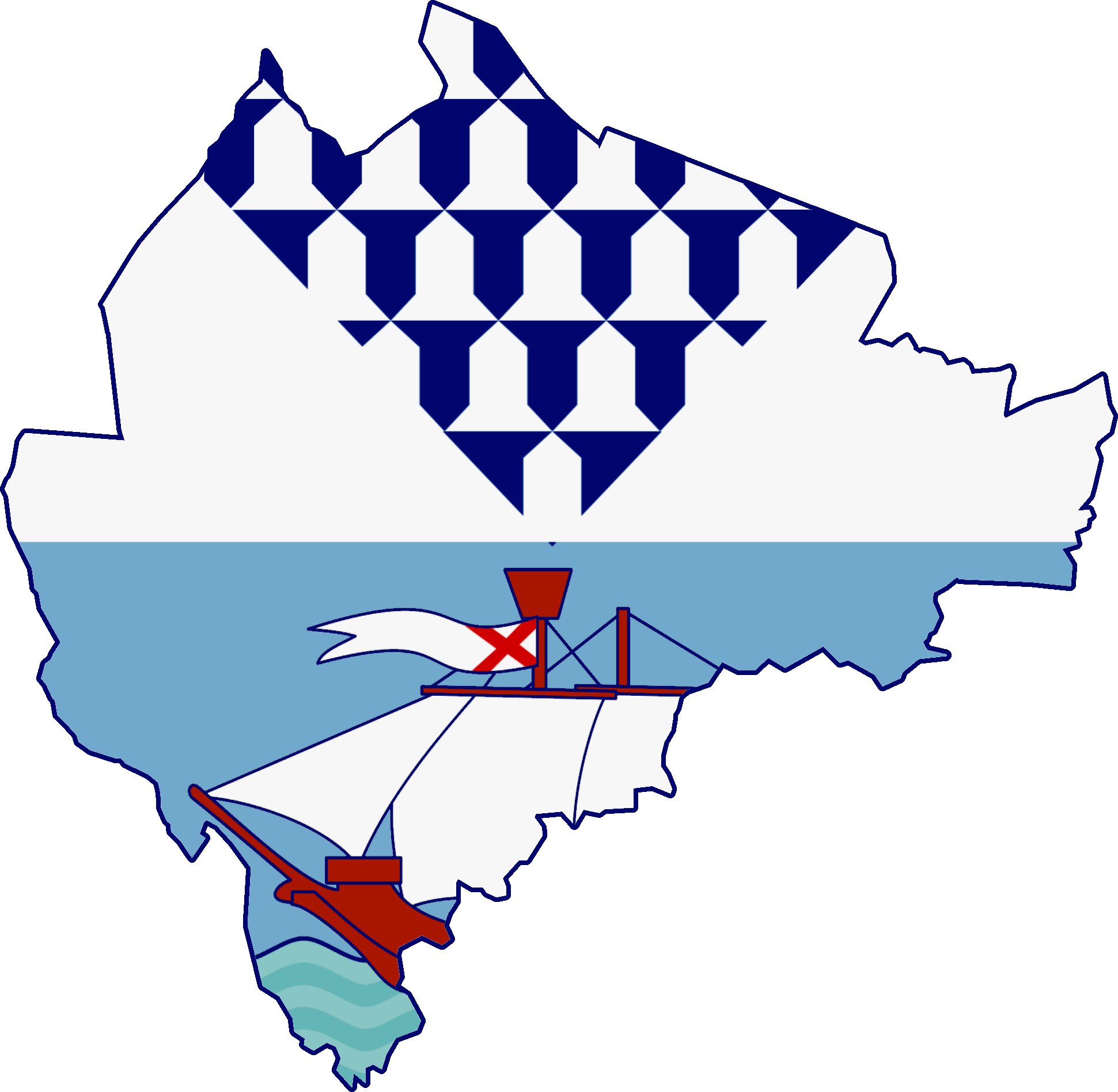 Flag Map Of Belfast, Northern Ireland - Belfast Flag (1941x1896), Png Download