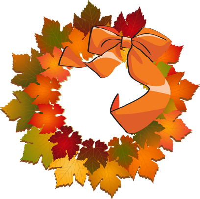 Fall - Clip Art Fall Wreath (408x405), Png Download