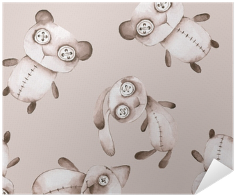 Seamless Pattern With Hand Made Toys - Teddy Bear (400x400), Png Download