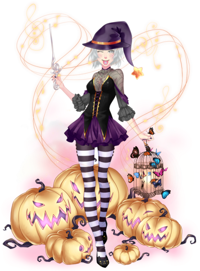 I Think She Makes A Cute Witch - Cartoon (420x600), Png Download