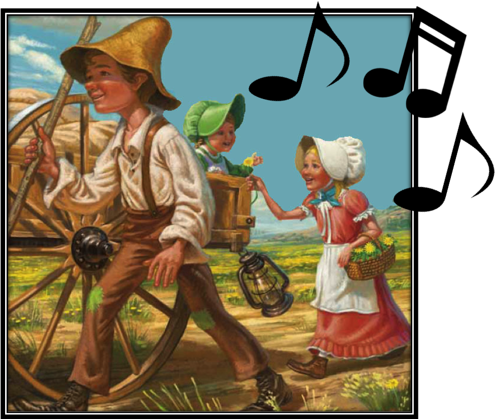 Pioneer Children Sang As They Walked - Pioneer Children Clip Art (1002x848), Png Download