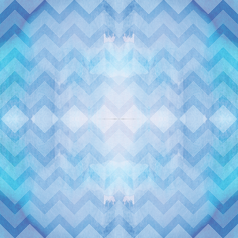 White Stripey Chevron Blue Watercolour Patterns Fabric - Wallpaper (800x800), Png Download