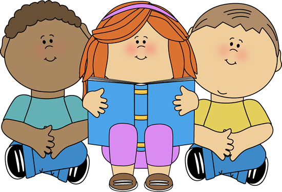 Free Clip Art Children Reading Books - Clipart Kids (550x374), Png Download