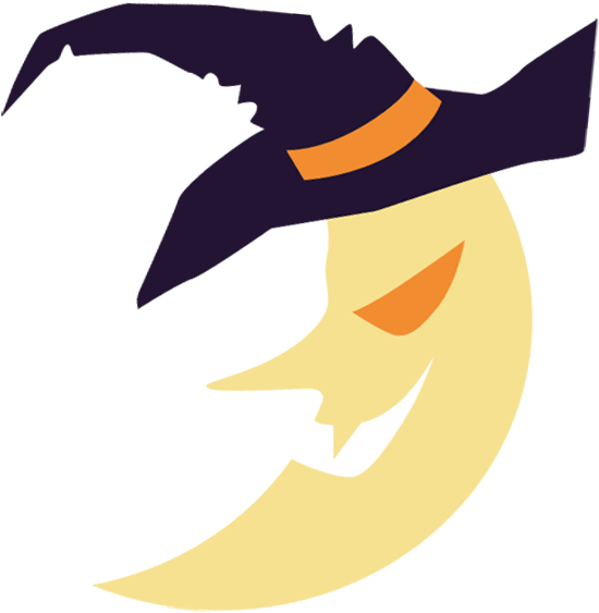 Haunted Clipart Halloween Full Moon - Haunted Moon Clipart (568x605), Png Download
