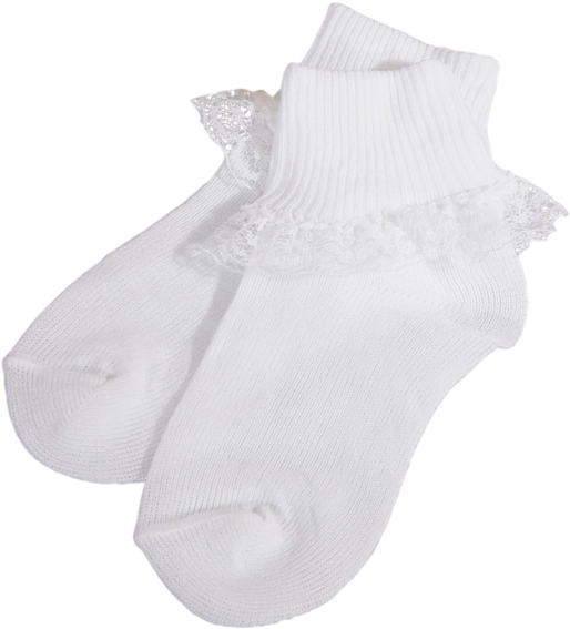 White Lace Baby Girls Dress Socks 100% Fine Gauge Nylon - Baptism (536x600), Png Download