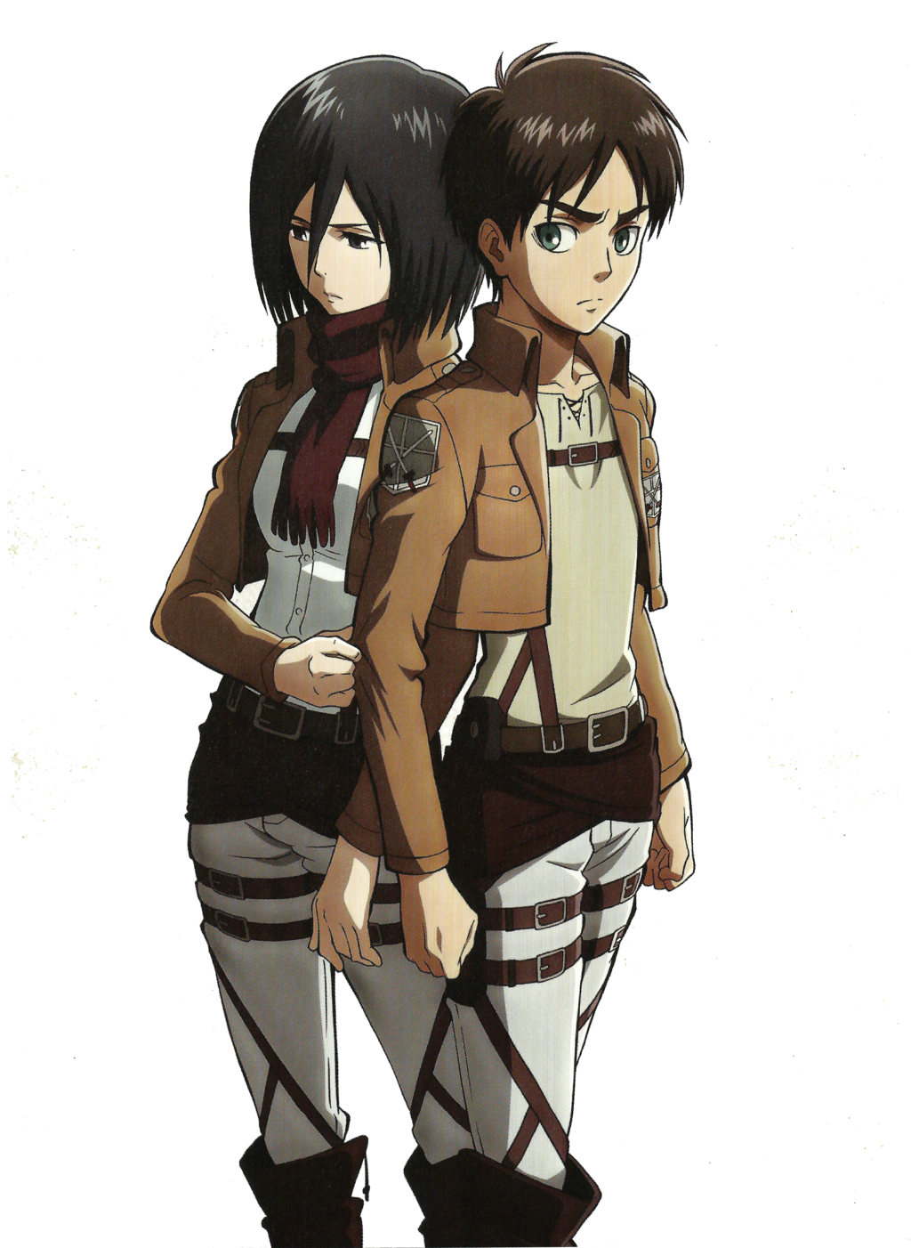 Attack On Titan Png Transparent Picture - Eren Mikasa (1024x1402), Png Download