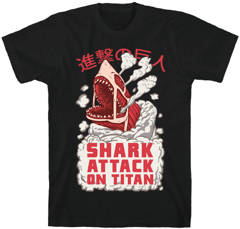Shark Attack On Titan Mens T-shirt - Bike Lovers T Shirts (484x484), Png Download