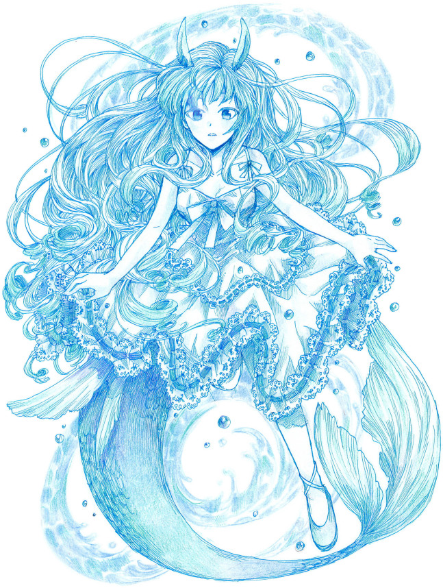 Mermaid Drawing Aquarius - Aquarius Drawing (724x1024), Png Download